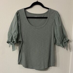 GAP Green Puff Sleeve Top